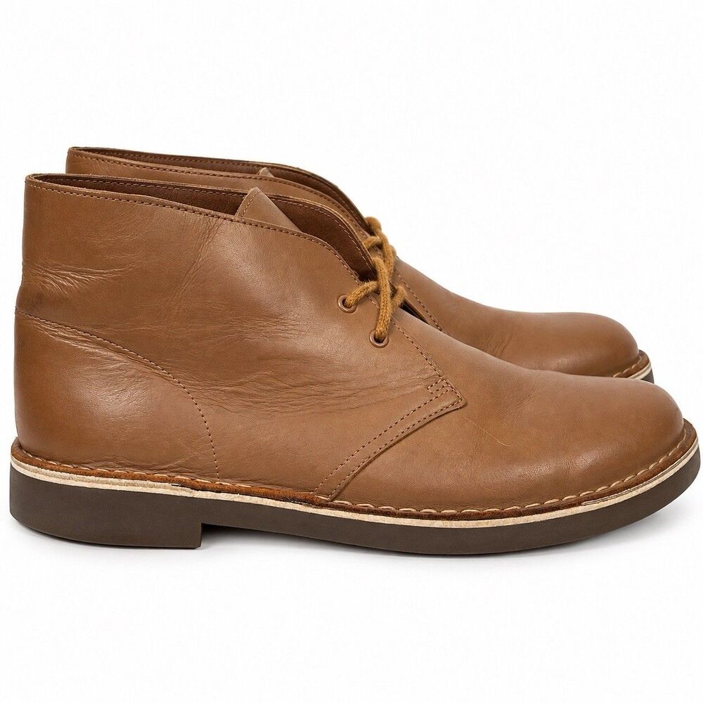 Clarks Bushacre Chukka Boots Mens 10.5 Brown Leather Desert Lace Up Shoes